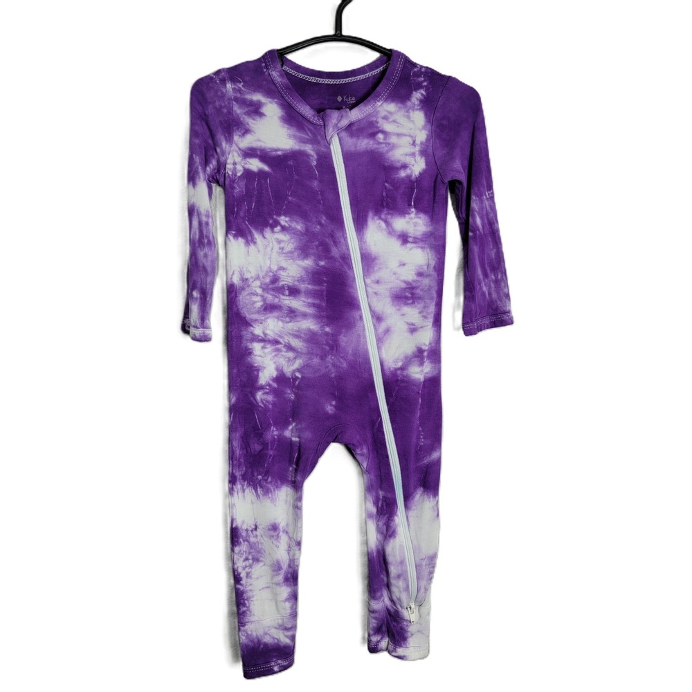 Kyte Baby Bamboo‎ Purple Custom Tie Dye Zipper Romper Footless Sleeper 6-12 M